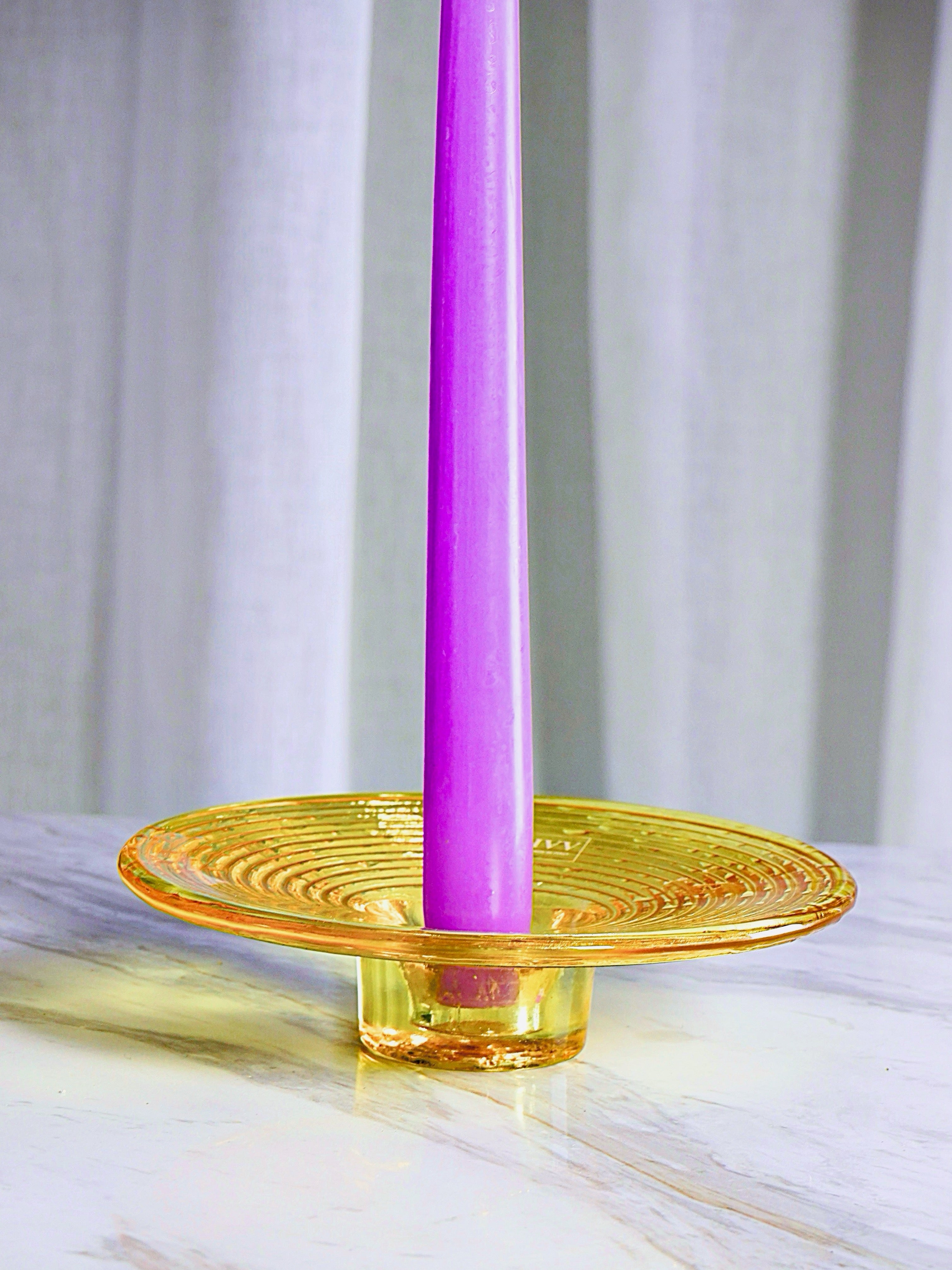 IVV Italian Glass - Multicolour Candle Holder - Amber