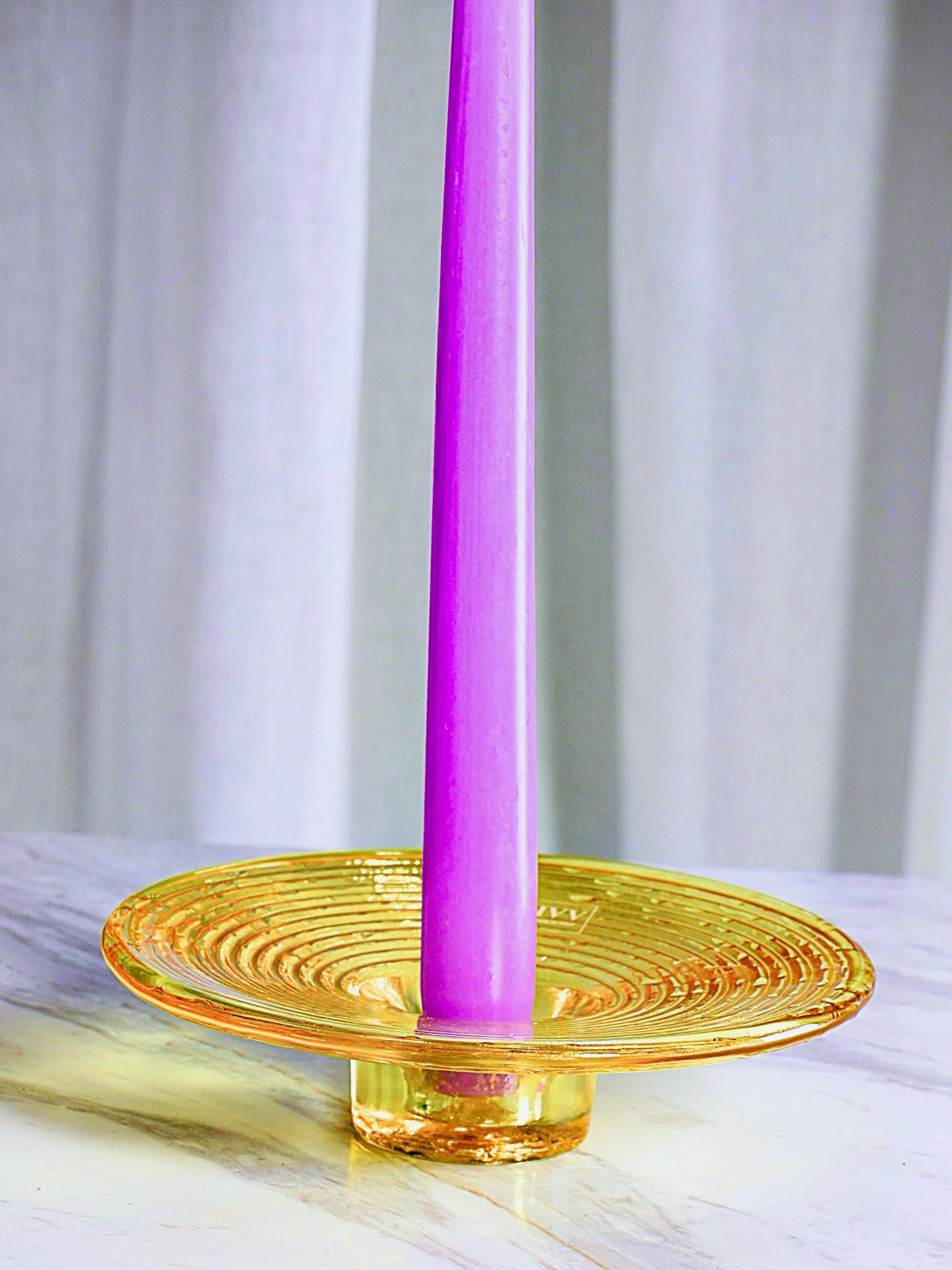 IVV Italian Glass - Multicolour Candle Holder - Amber