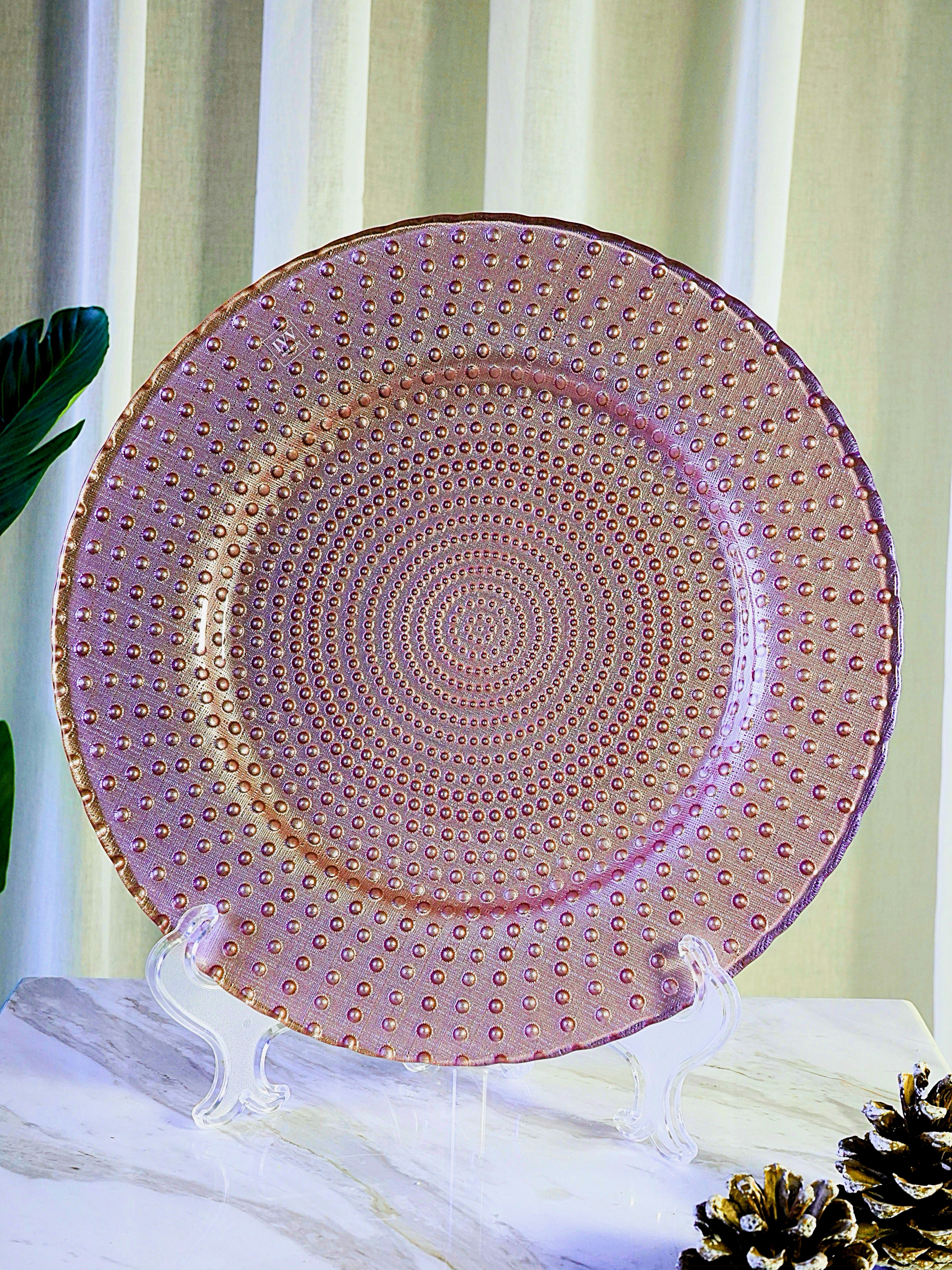 IVV Italian Glass - Sweet Charger Plate - Rosy Beige