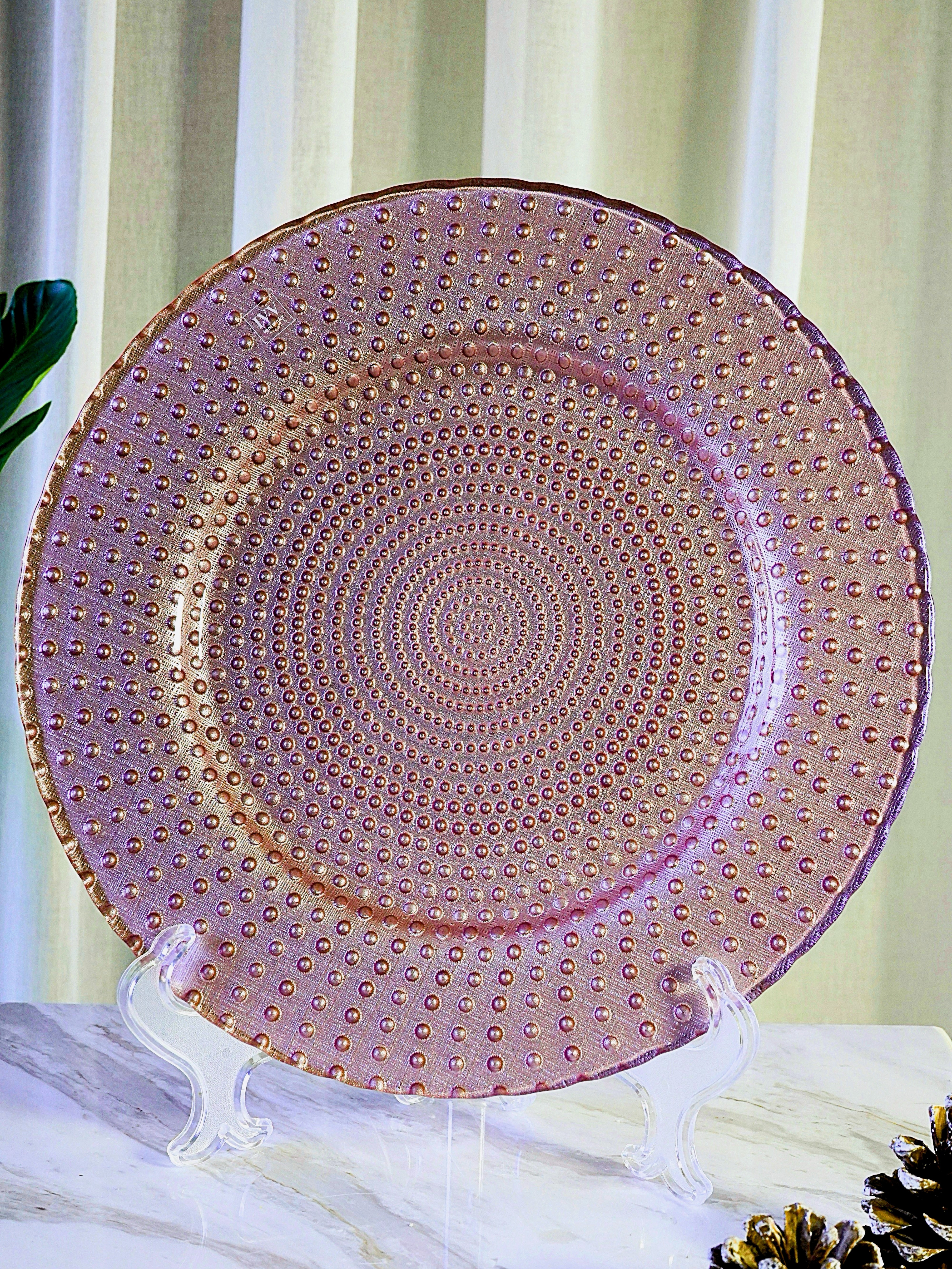 IVV Italian Glass - Sweet Charger Plate - Rosy Beige