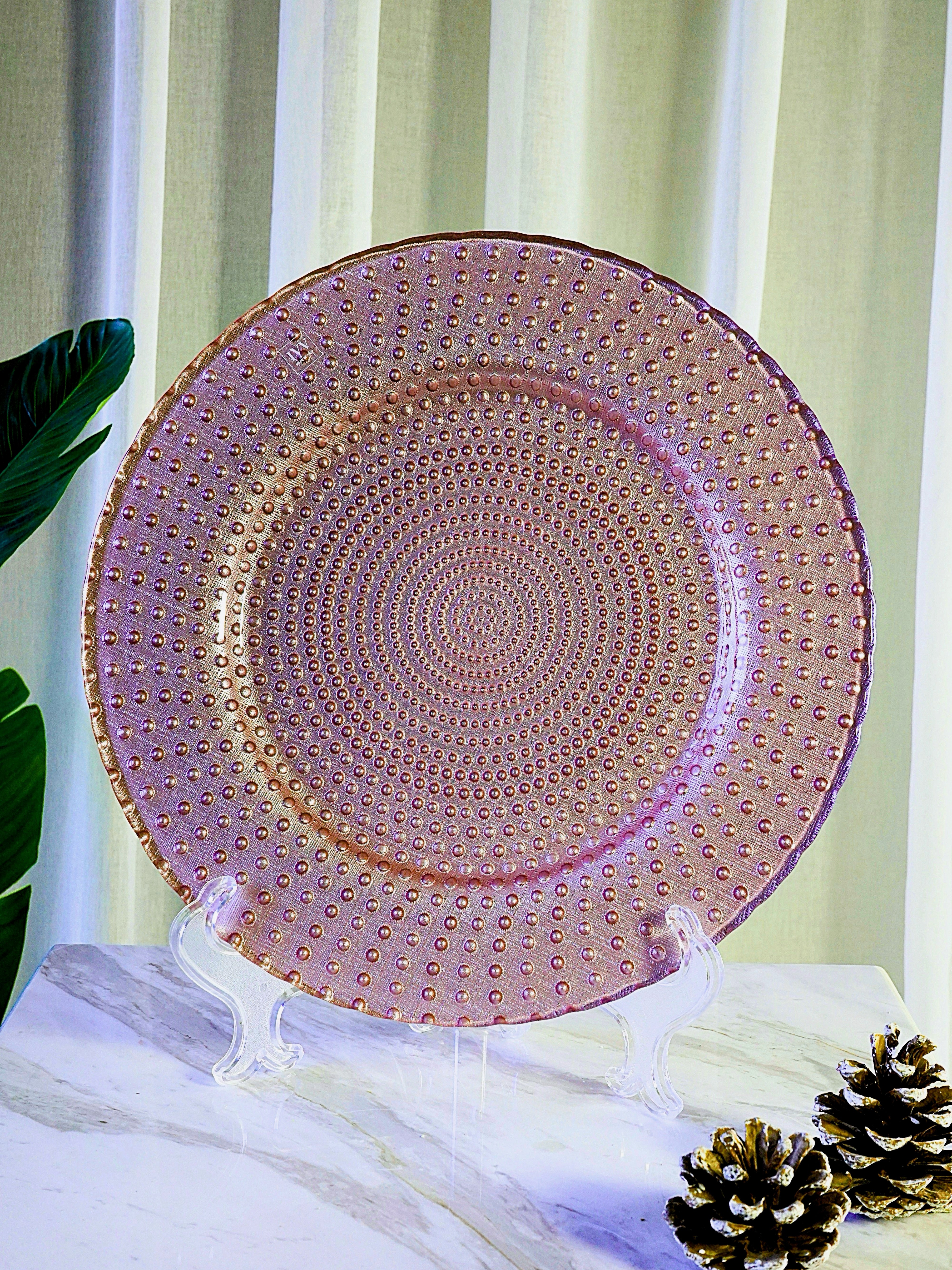 IVV Italian Glass - Sweet Charger Plate - Rosy Beige