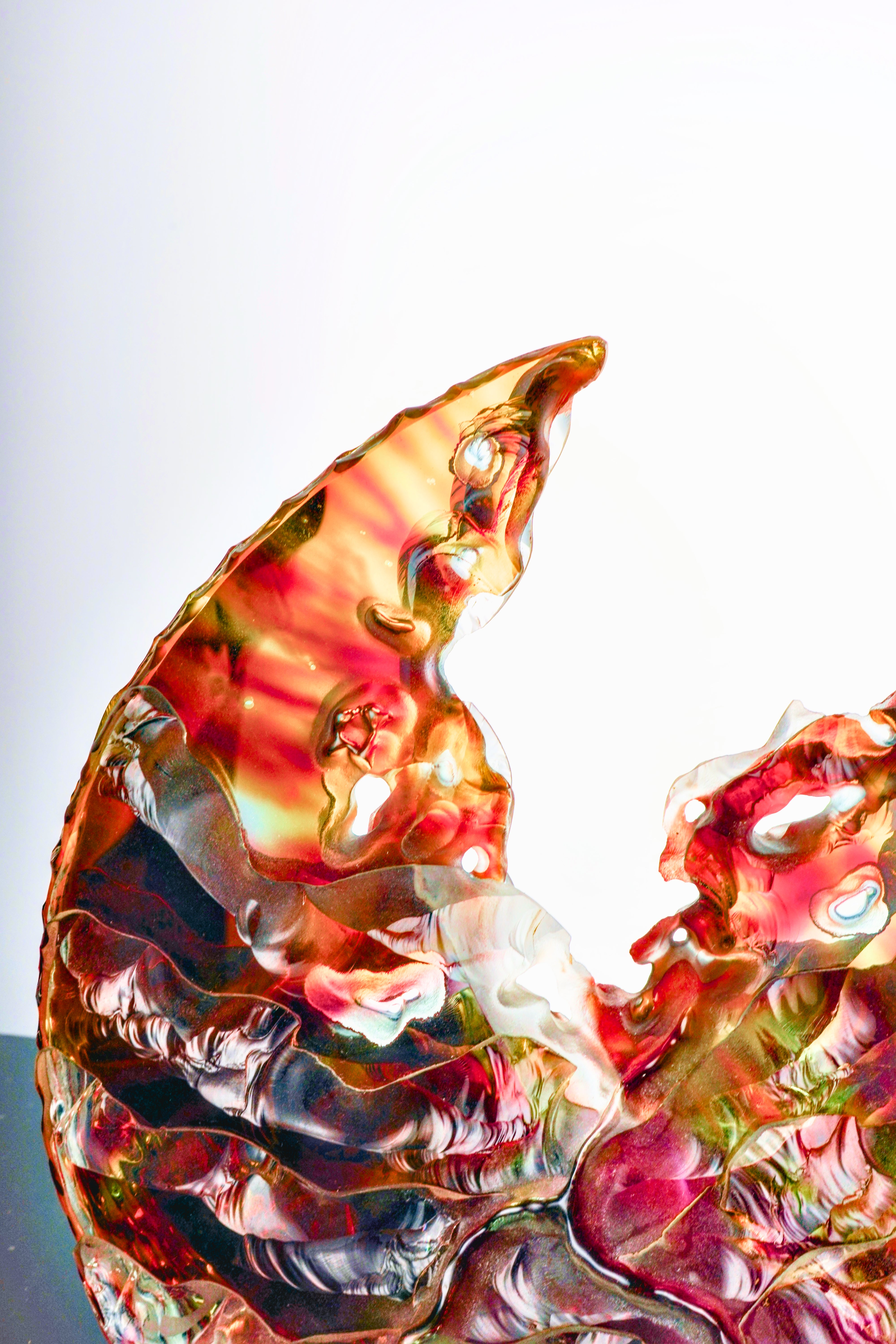 Jurgen Chaumarat - SHELL  Art Glass sculpture - Red