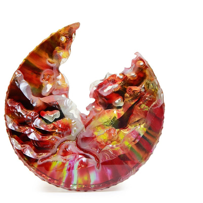 Jurgen Chaumarat - SHELL  Art Glass sculpture - Red