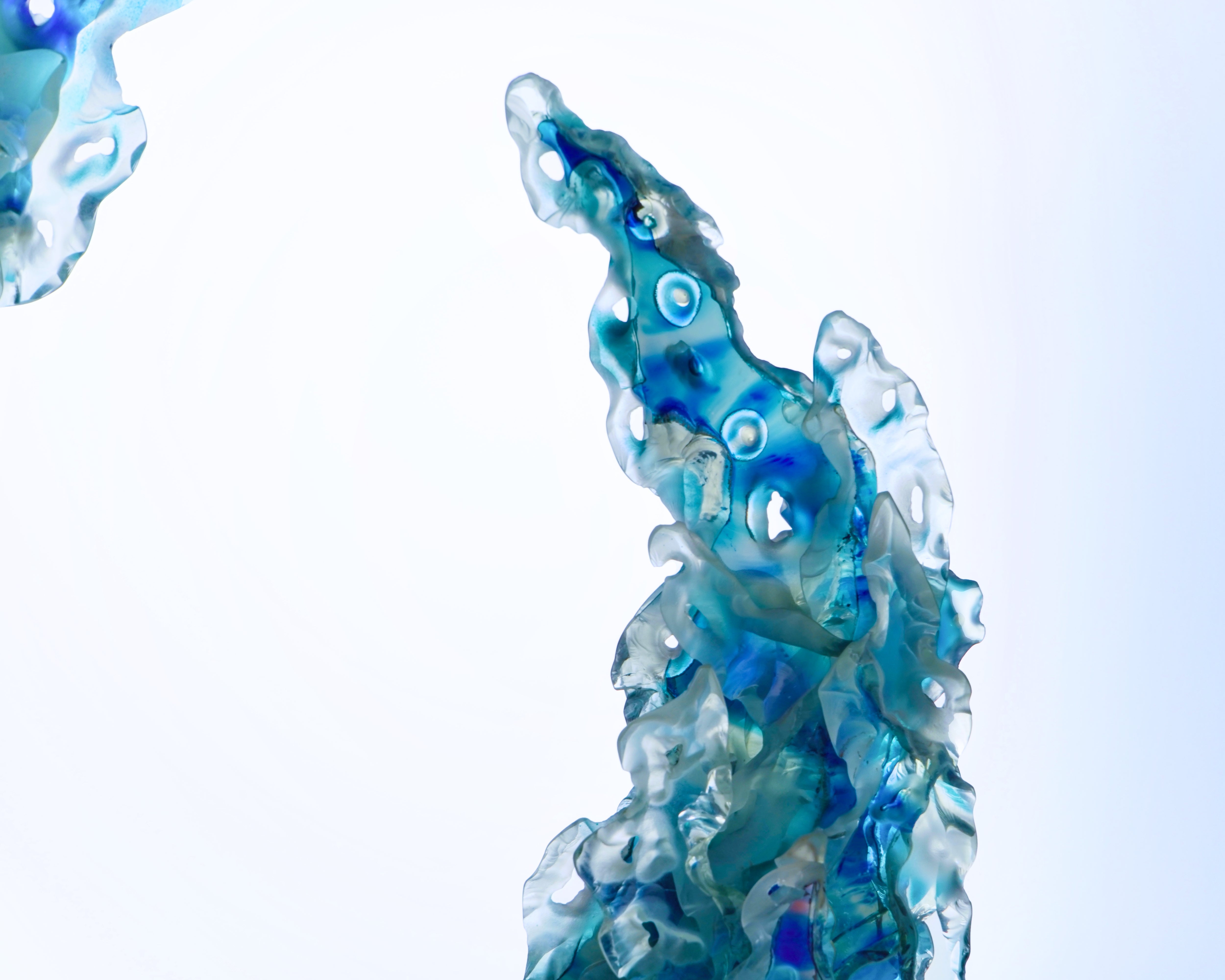 Jurgen Chaumarat - SPLASH Art Glass sculpture - Blue