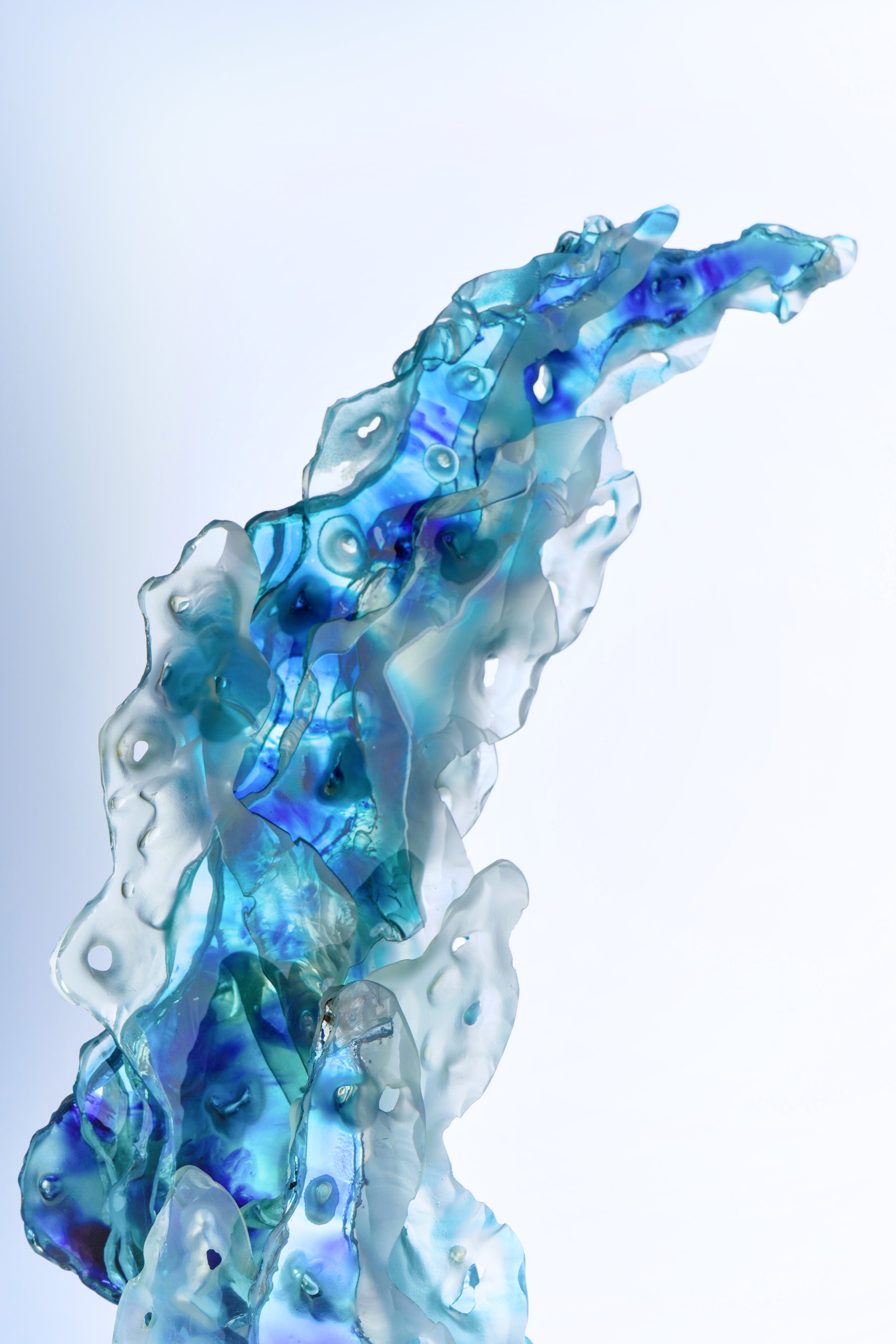 Jurgen Chaumarat - SPLASH Art Glass sculpture - Blue