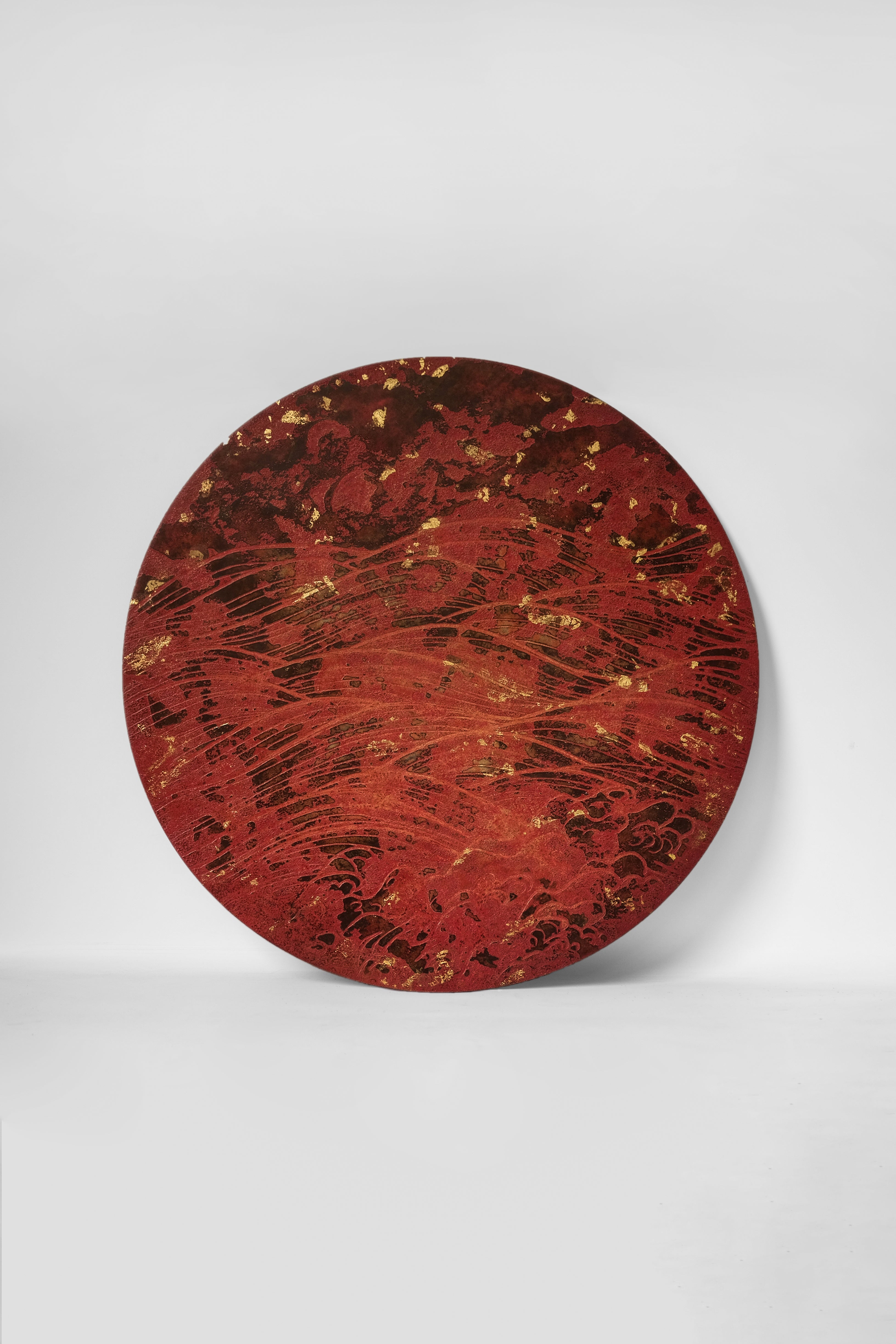 ORIENTO - Round Copper Wall Art - Red, 52cm