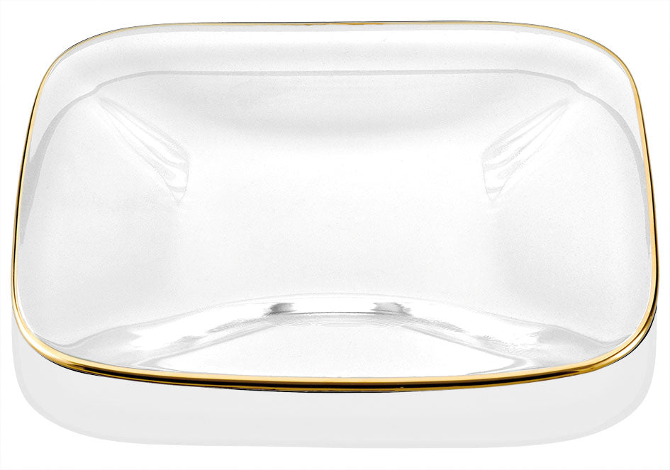 IVV Italian Glass- Aria Charger Plate  - Clear with Gold Line