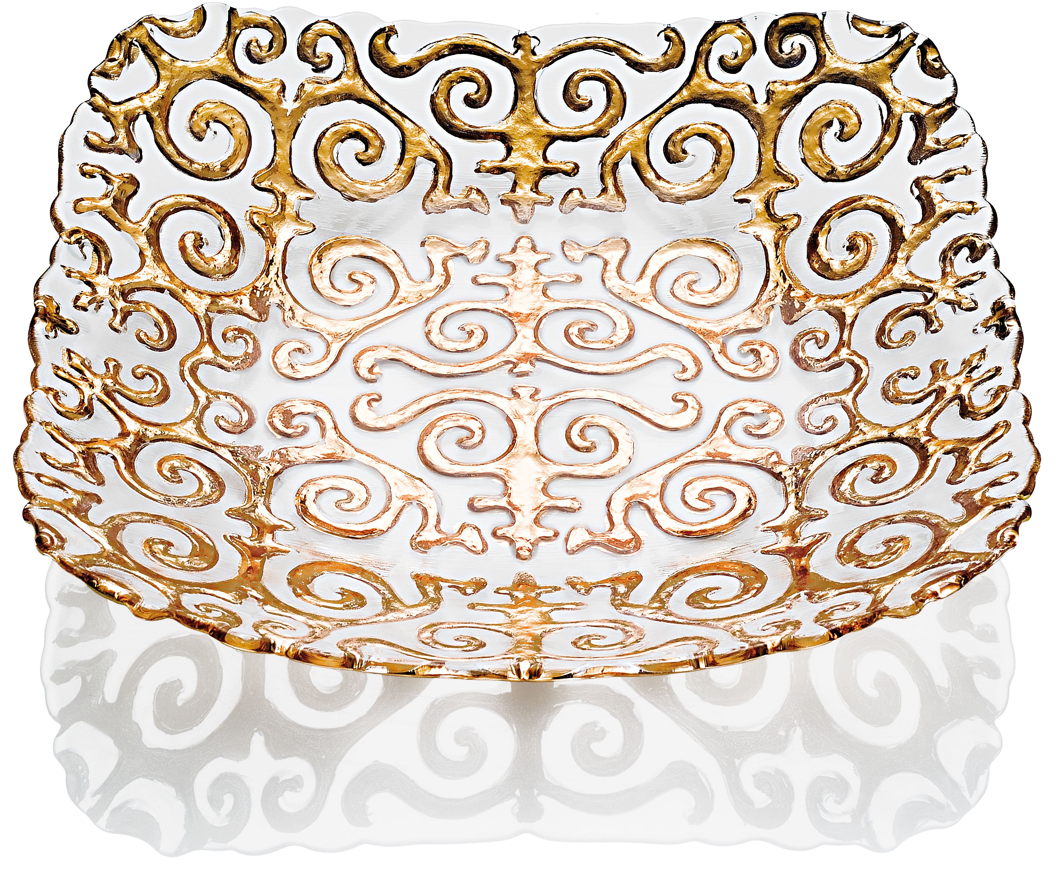 IVV Italian Glass - Shyrdak Centrepiece - Clear, Gold