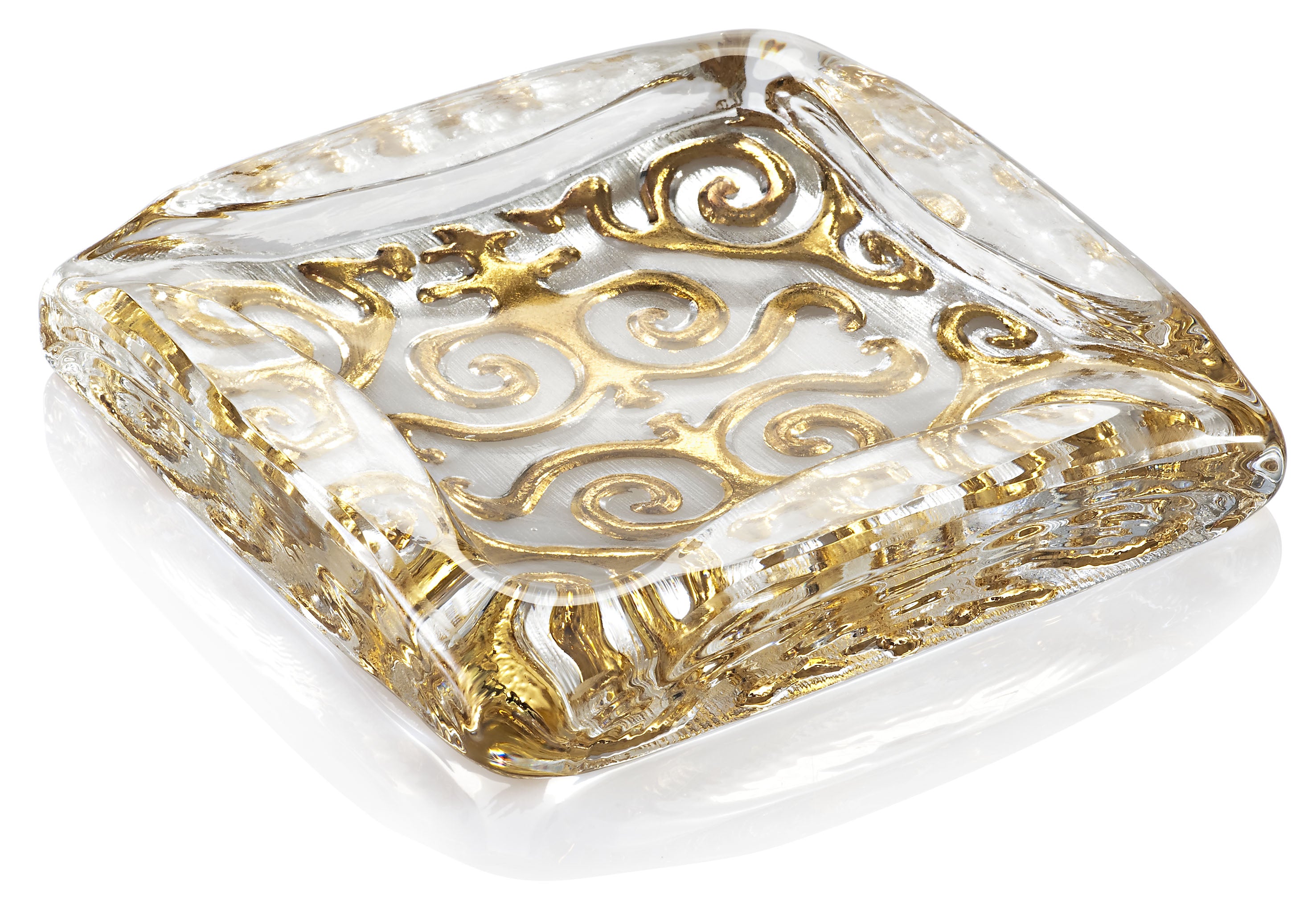 IVV Italian Glass - Shyrdak Ashtray/Multipurpose - Clear, Gold