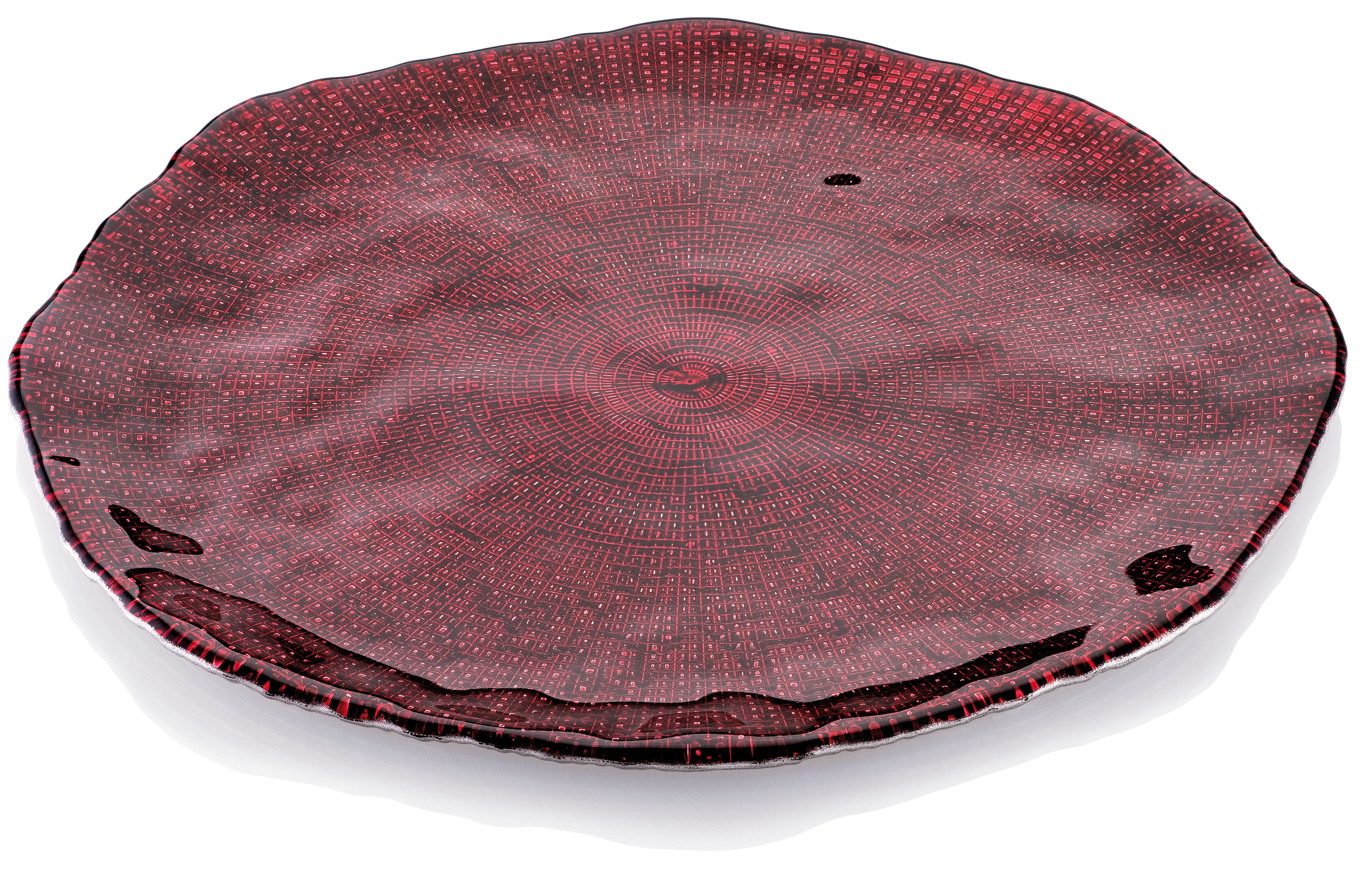 IVV Italian Glass - Diamond Platter - Red