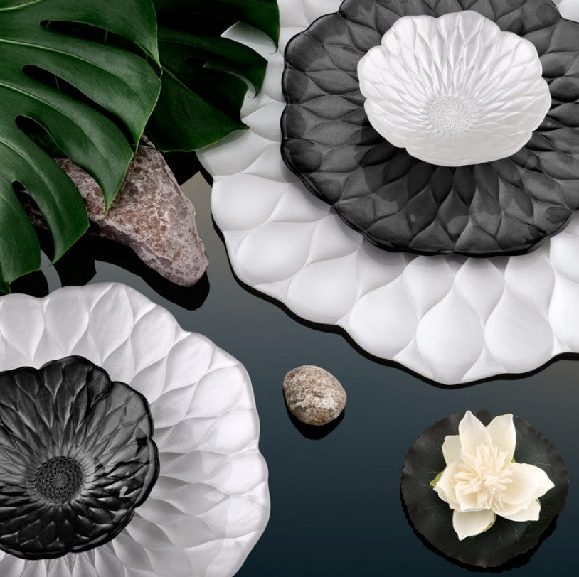 IVV Italian Glass- Lotus Centrepiece Cm 58 Pearly White Decoration