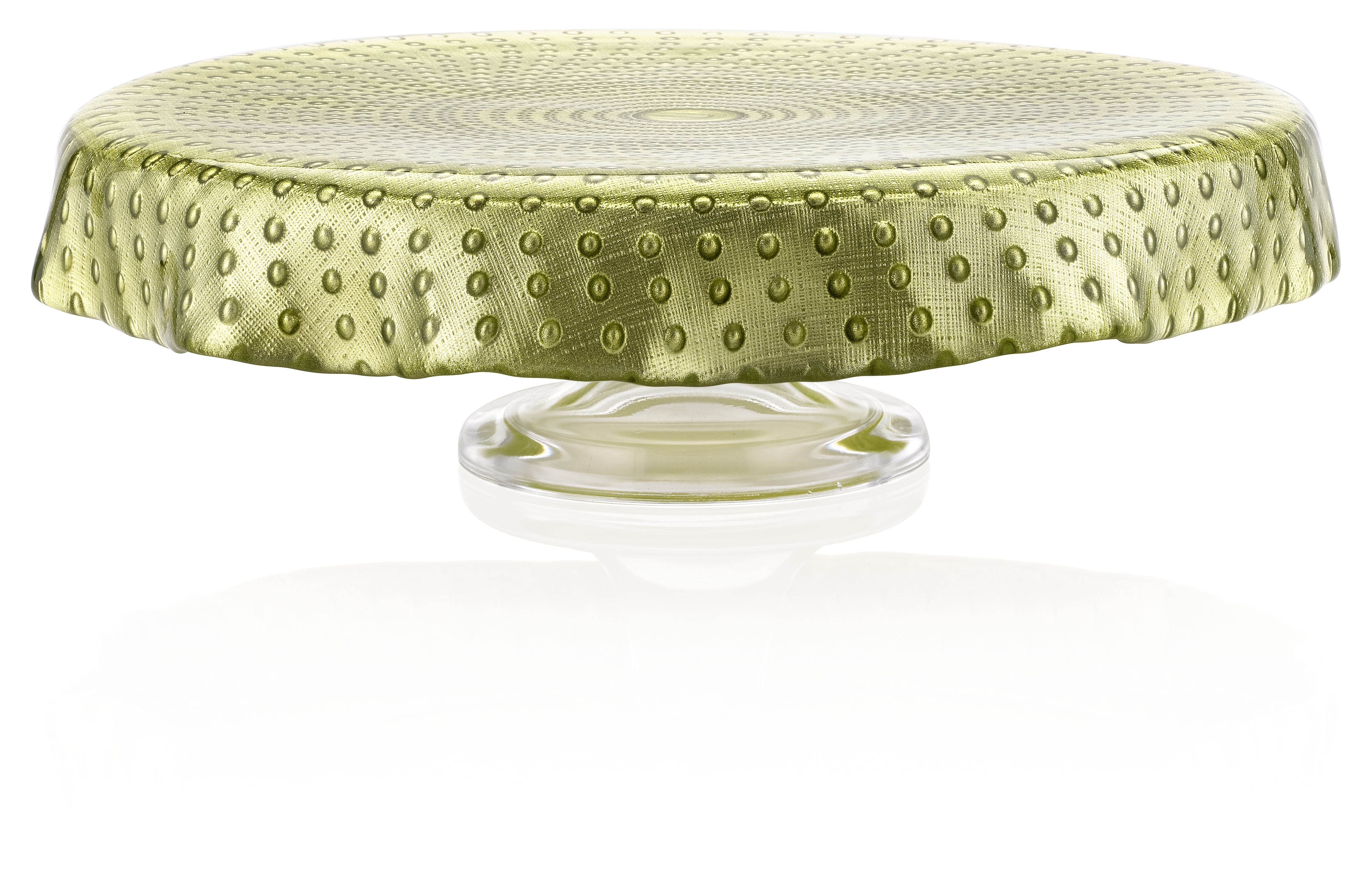 IVV Italian Glass - Sweet Footed Cake Plate - Green