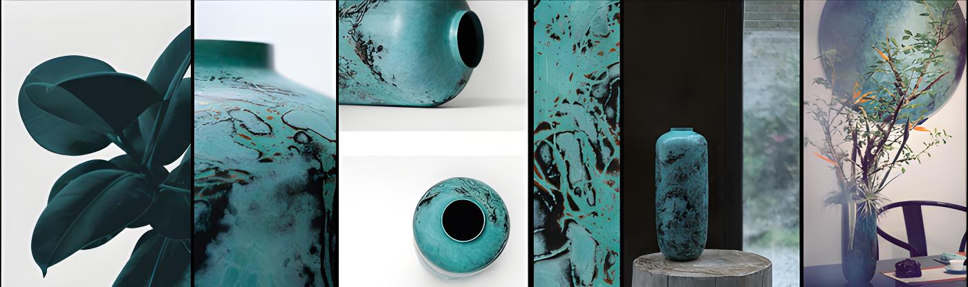 ORIENTO - Copper Vase - Green