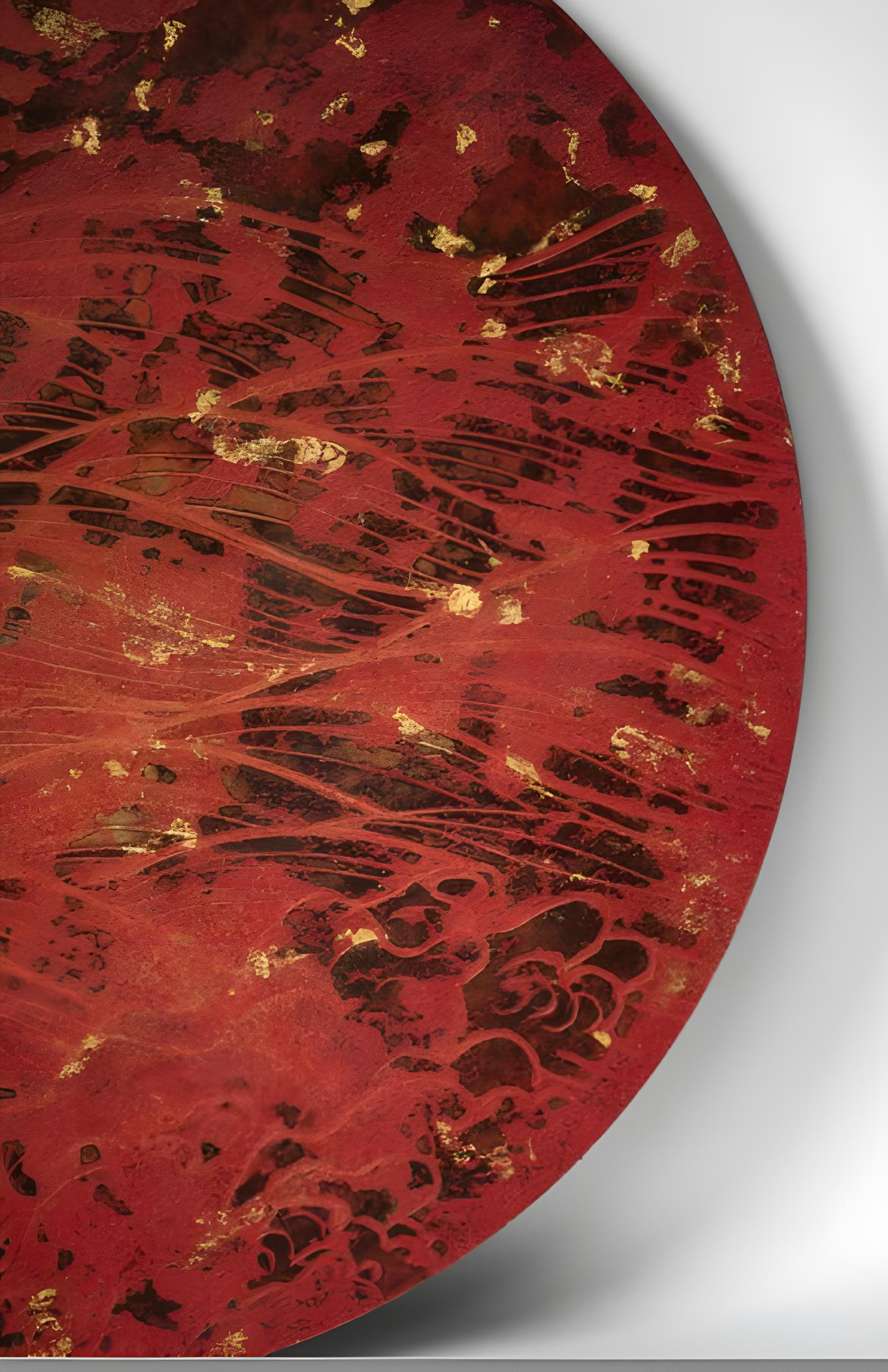 ORIENTO - Round Copper Wall Art - Red, 52cm