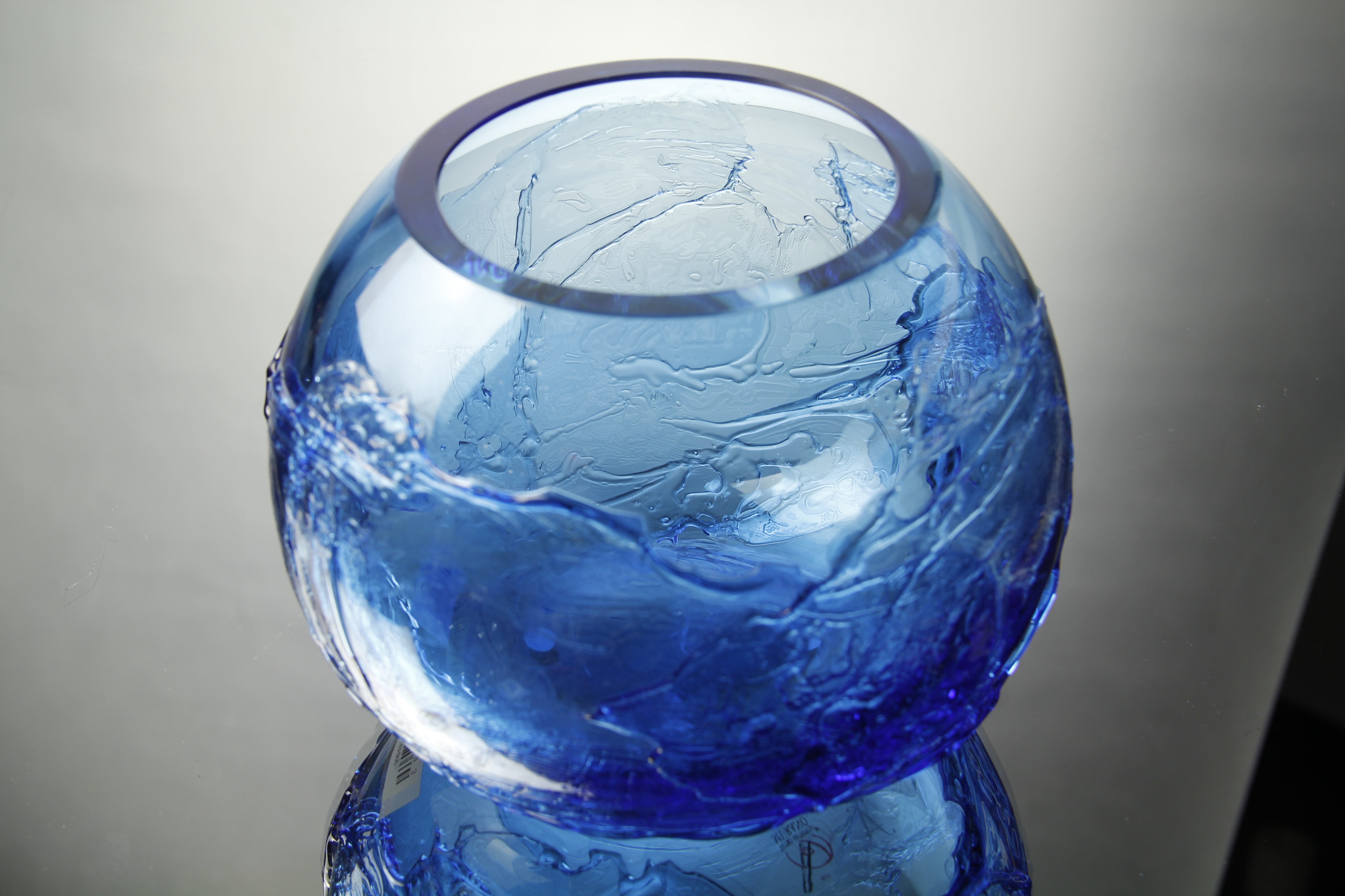 Formia Murano - Wave Round Glass Vase - Blue